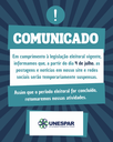 Comunicado sobre o período eleitoral