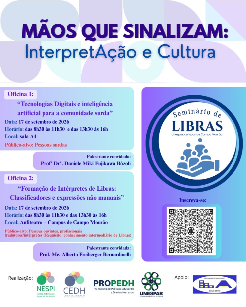 Inscrições abertas - "Mãos que sinalizam: InterpretAção e cultura"