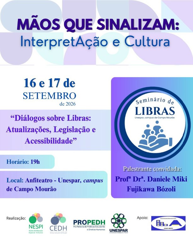 Inscrições abertas - "Mãos que sinalizam: InterpretAção e cultura"