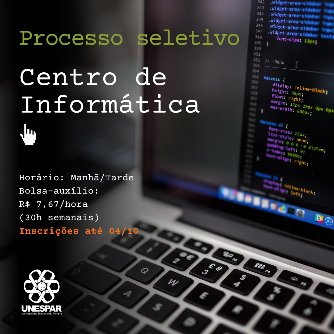 Vaga para Centro de Informática - CPSE/UNESPAR, campus de Campo Mourão