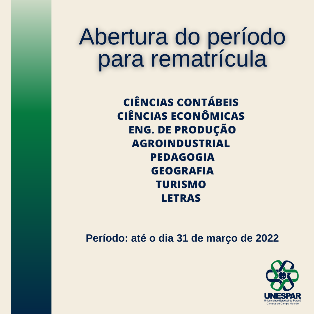 Rematrícula - Unespar de Campo Mourão 