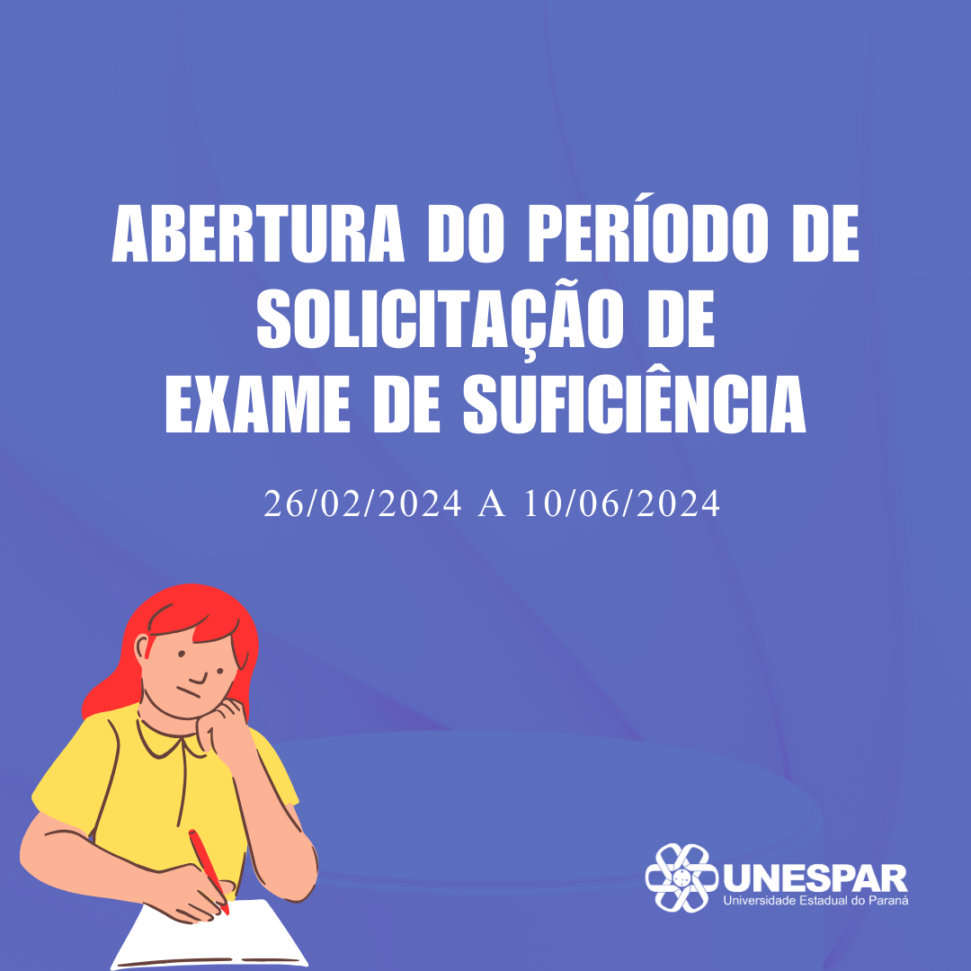 Abertura do período de solicitação de Exame de Suficiência