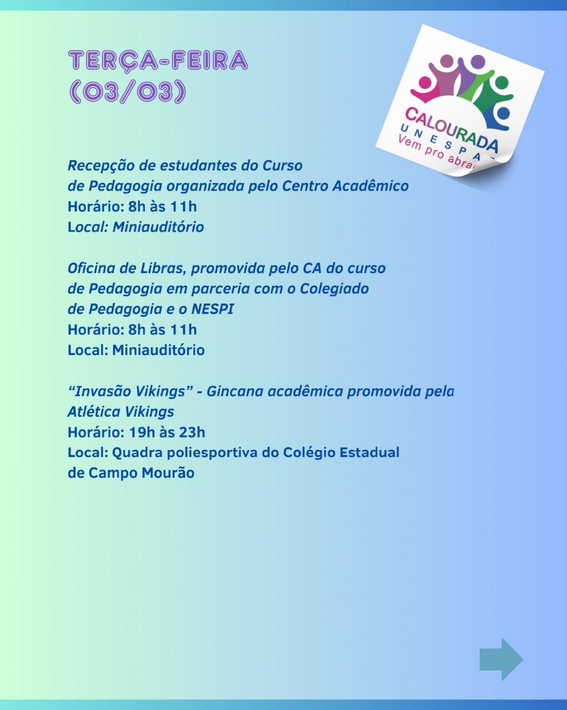 Campus de Campo Mourão se prepara para a primeira edição da Calourada Unespar 