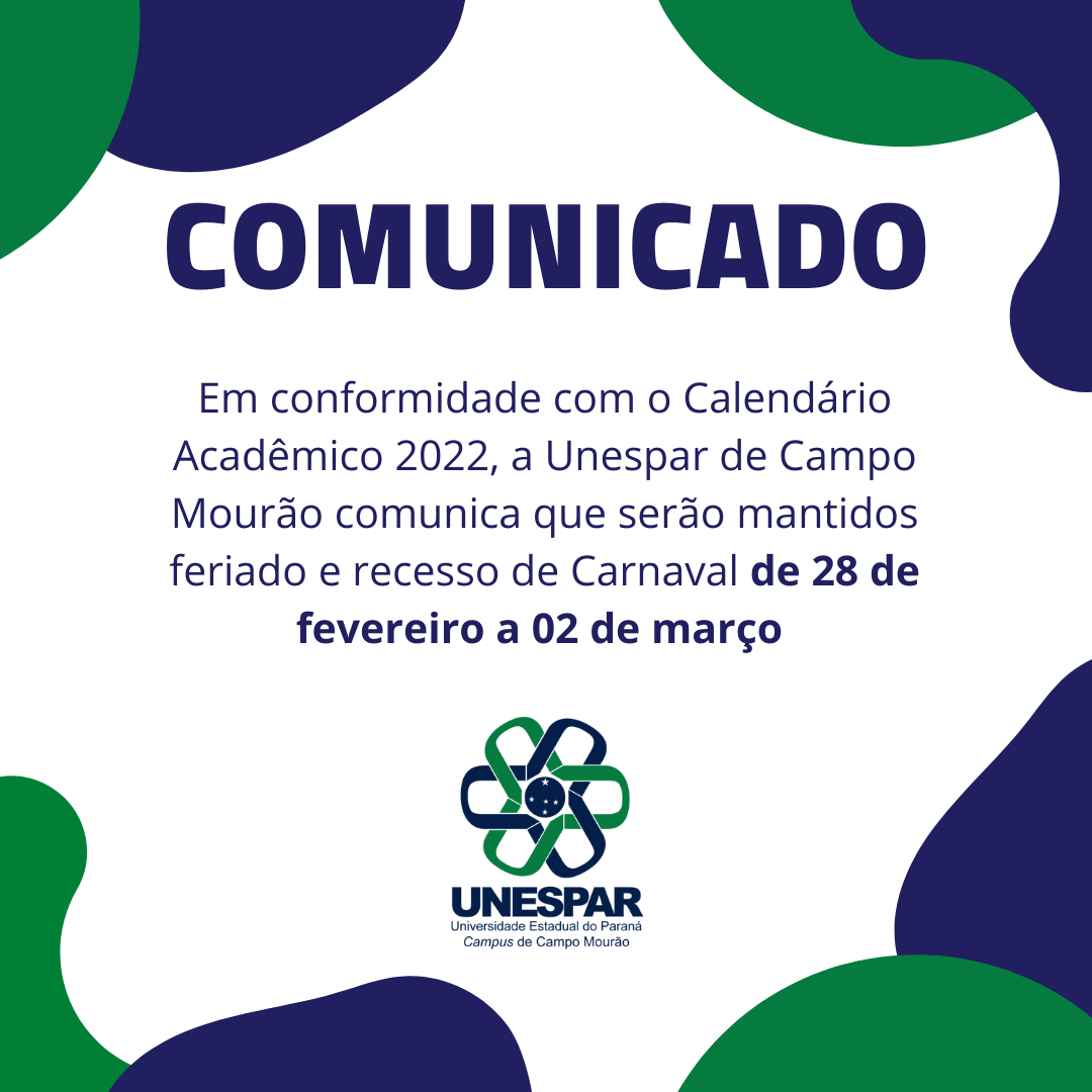 Comunicado - Direção Geral - Unespar de Campo Mourão