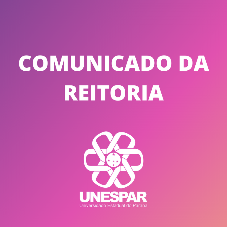 Comunicado da Reitoria Unespar