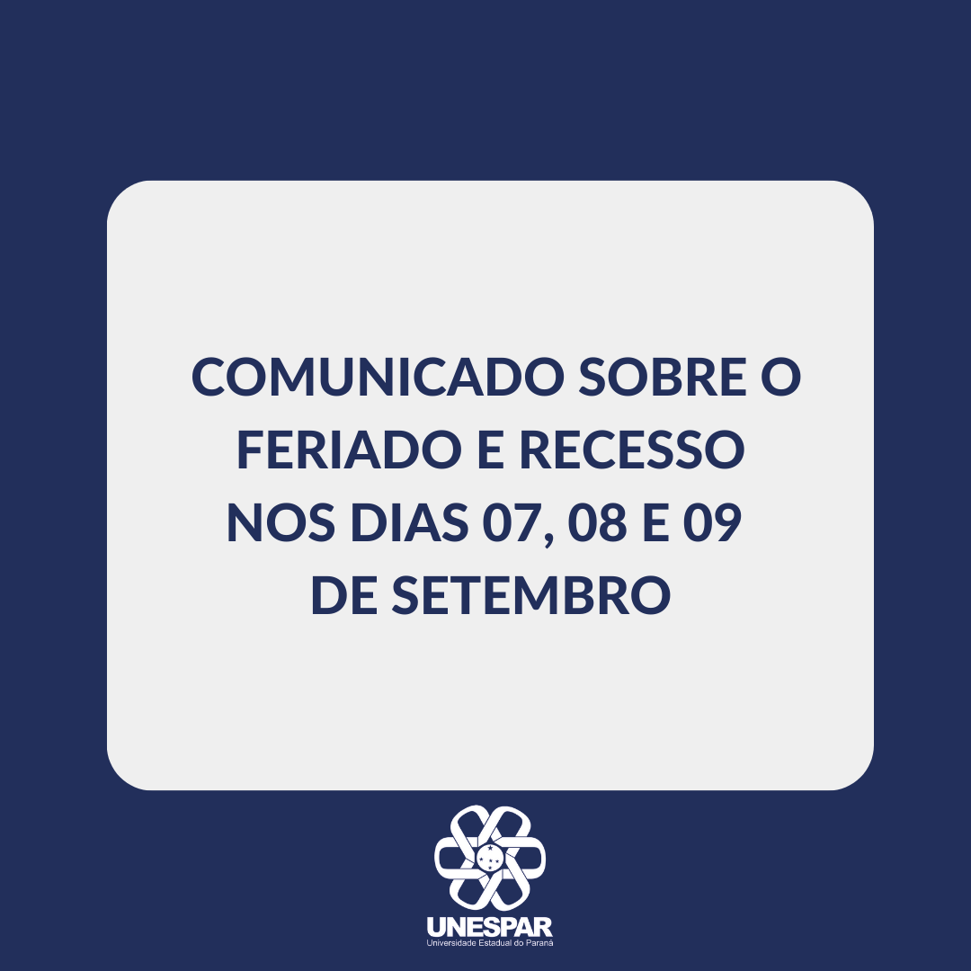 Comunicado de feriado e recesso