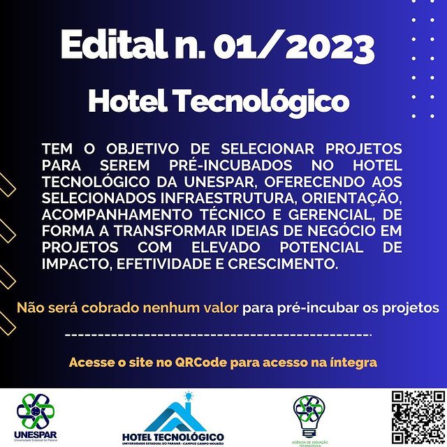 Hotel Tecnológico abre inscrições para seleção de novos projetos 