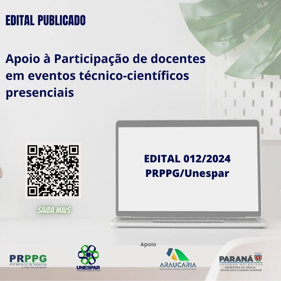 Edital de apoio à participação de docentes em eventos técnico-científicos presenciais