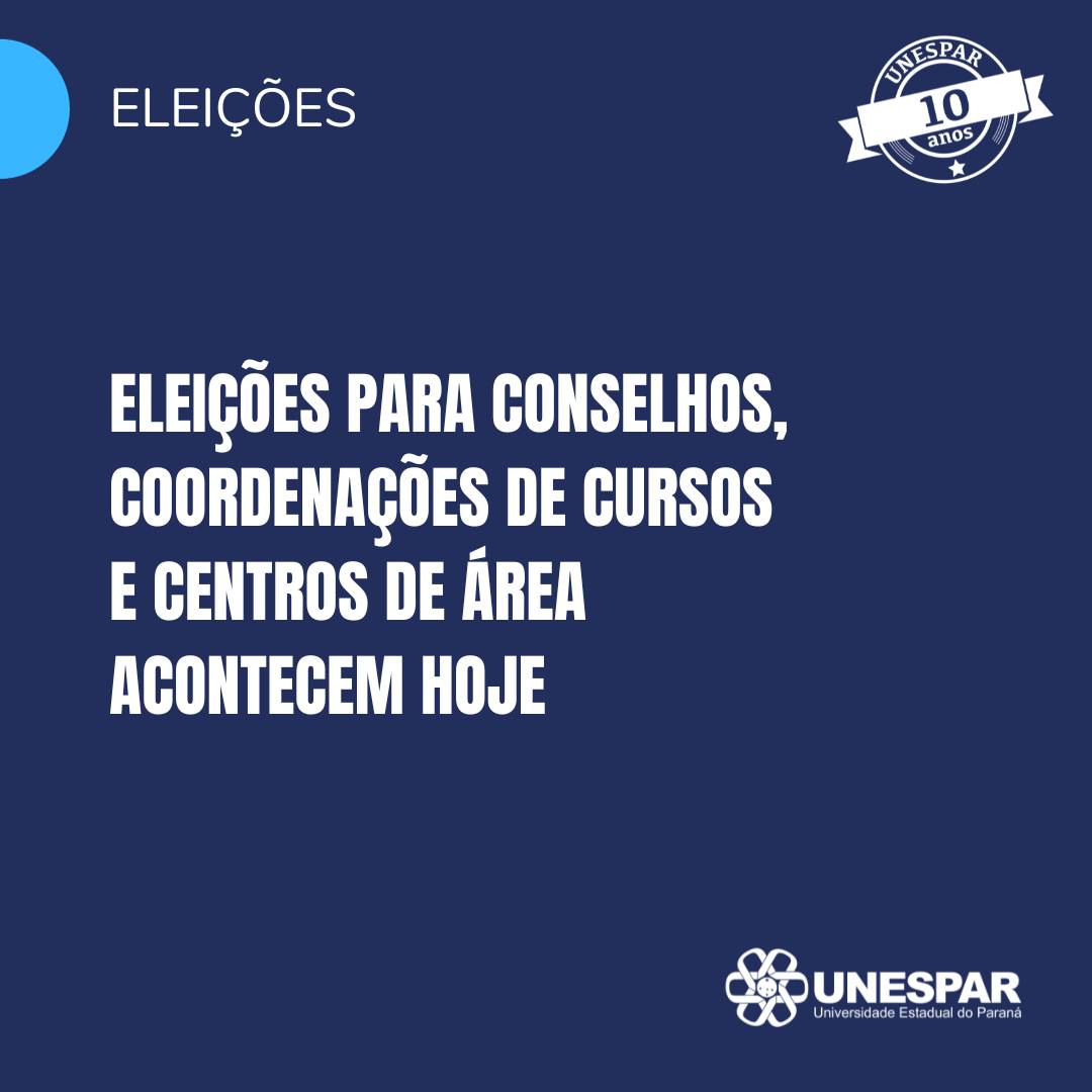 Eleições para conselhos, coordenações de cursos e centros de área acontecem hoje