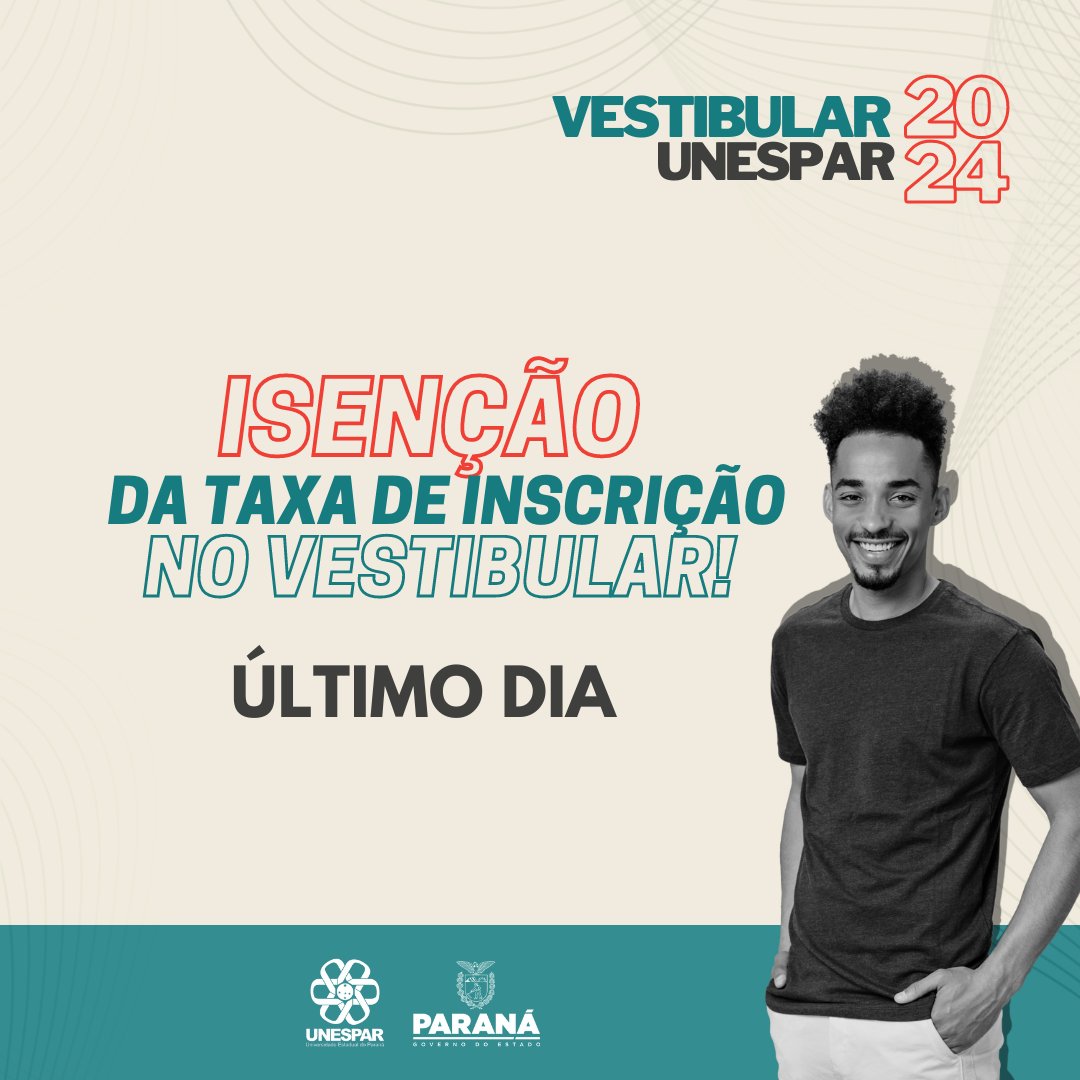 Encerram nesta quarta-feira as inscrições para o Vestibular Unespar 2024