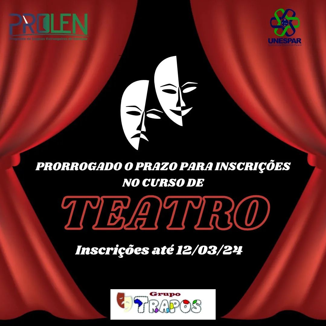 Estão abertas as inscrições para o Curso de Teatro da Unespar