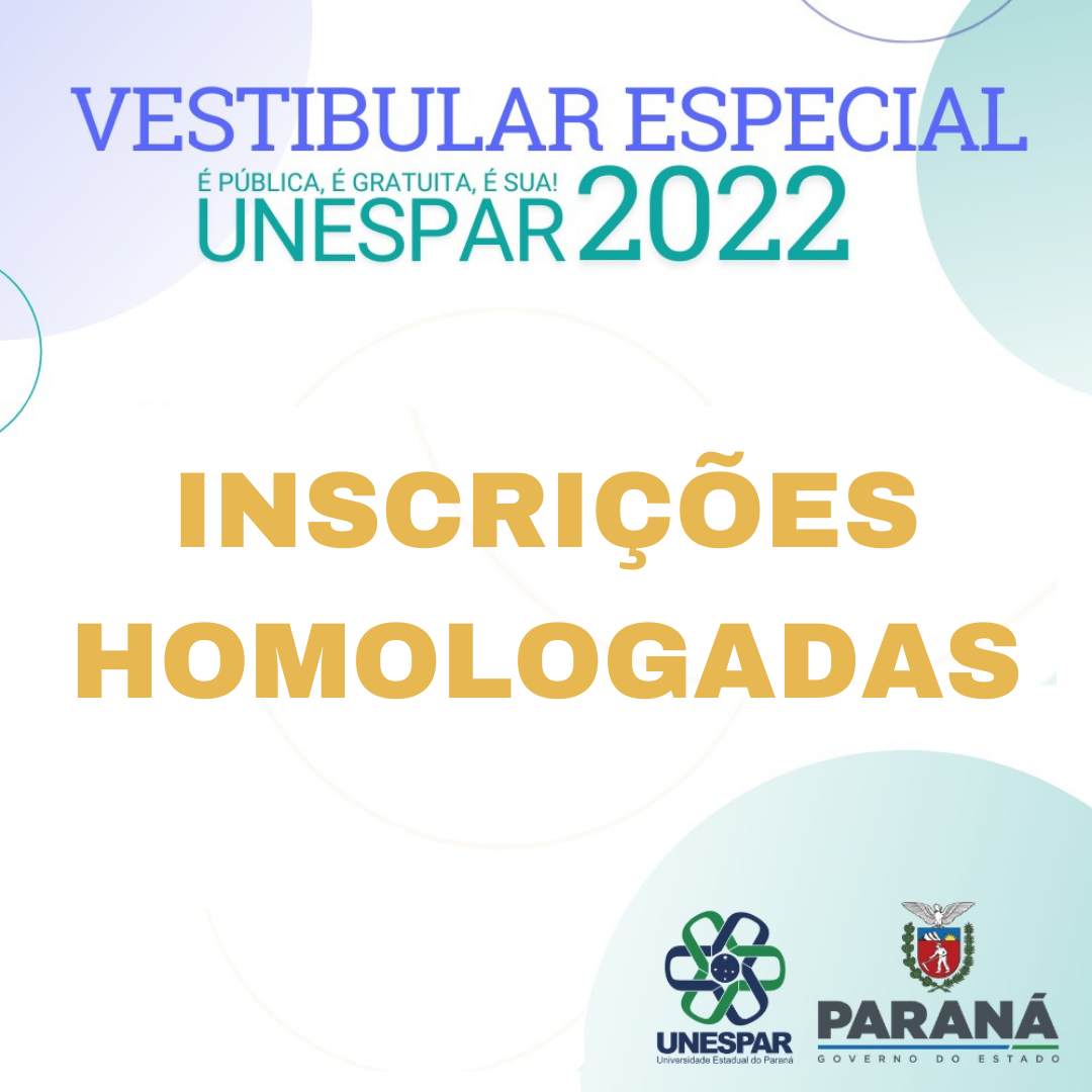 Inscrições homologadas - Unespar