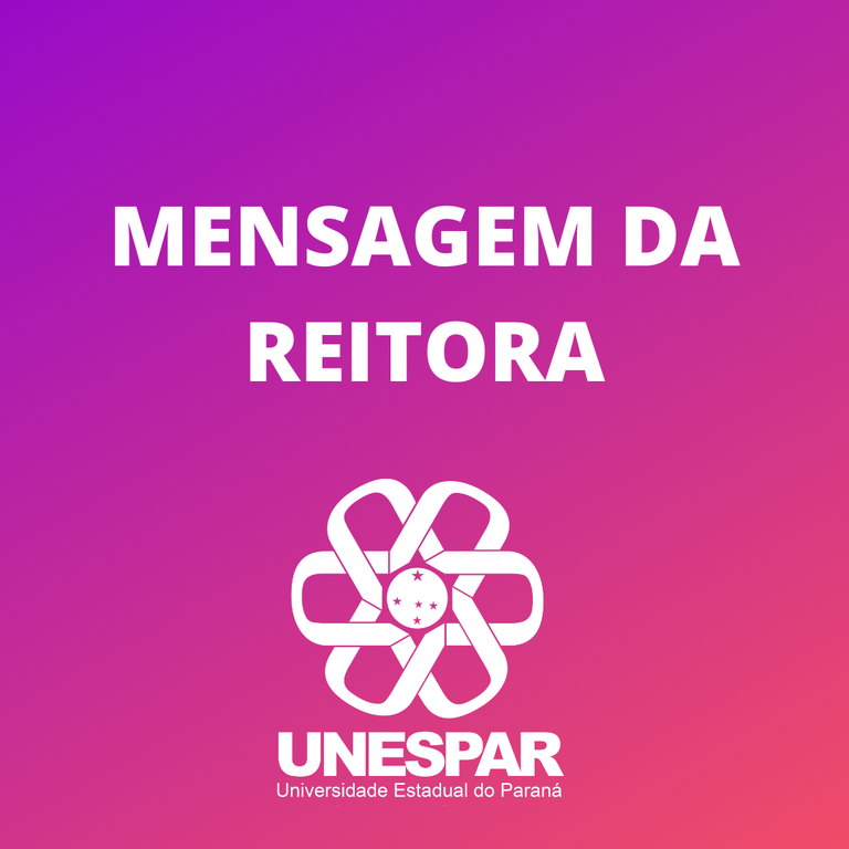 Mensagem da Reitora da Unespar