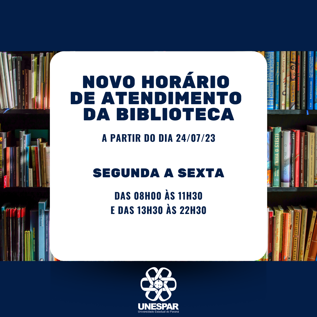 Novo horário de atendimento da Biblioteca