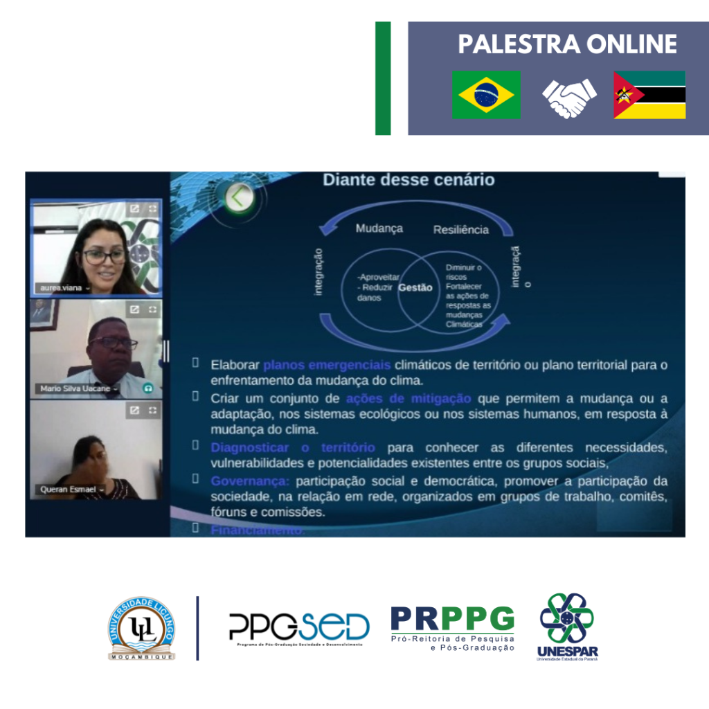Palestra "Desafios dos territórios às mudanças climáticas" - Unespar/UniLicungo