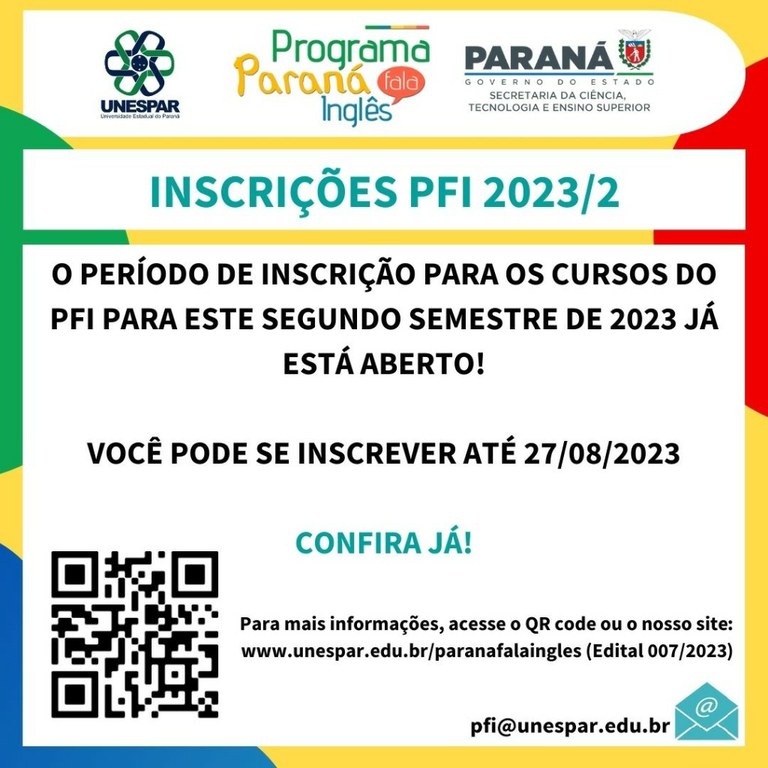 PFI abre inscrições para cursos de inglês do 2º semestre