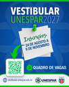 Quadro de vagas do Vestibular Unespar 2027 no Campus de Campo Mourão