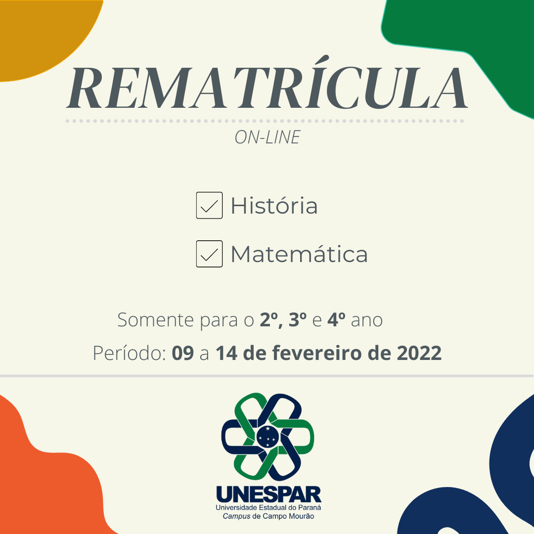 Rematrícula online - Unespar Campo Mourão