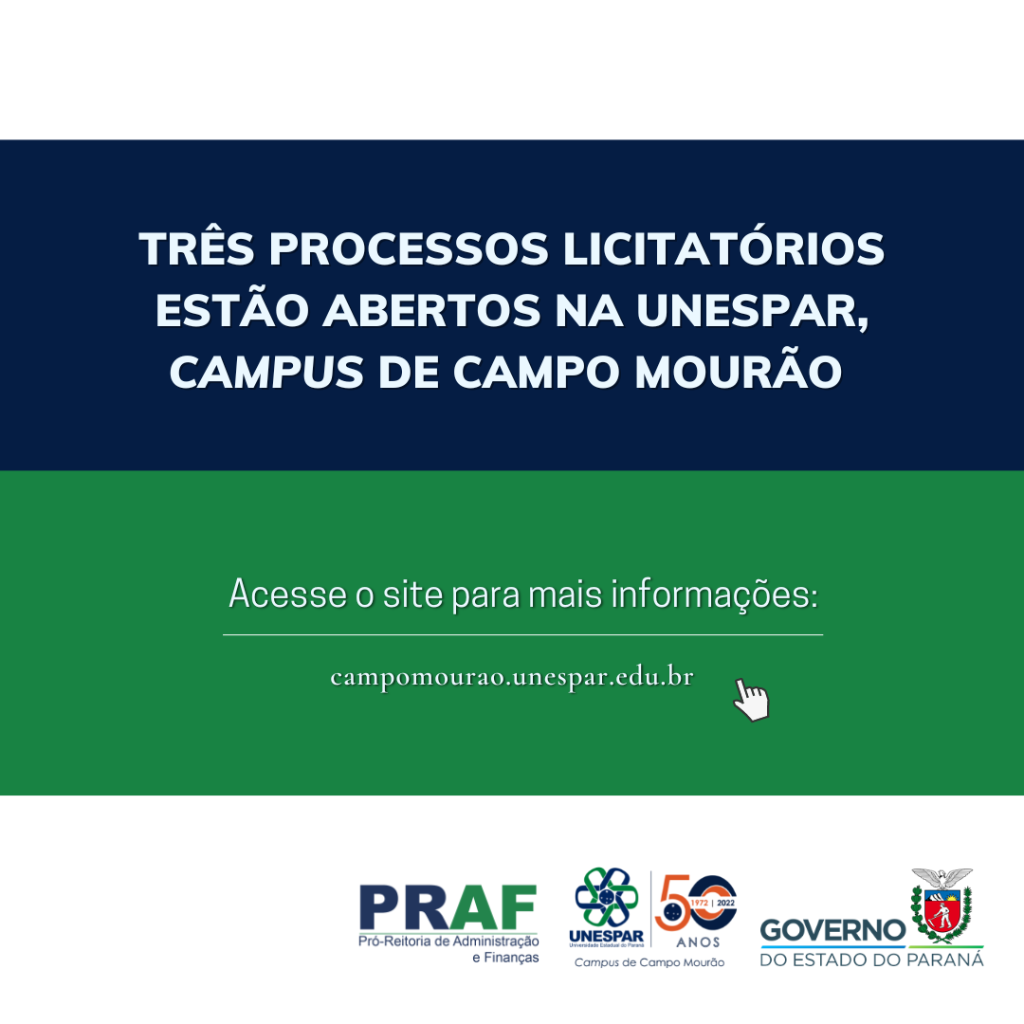 Processos licitatórios - Unespar, campus de Campo Mourão