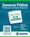 Unespar abre inscrições em Concurso Público para contratação de 26 docentes