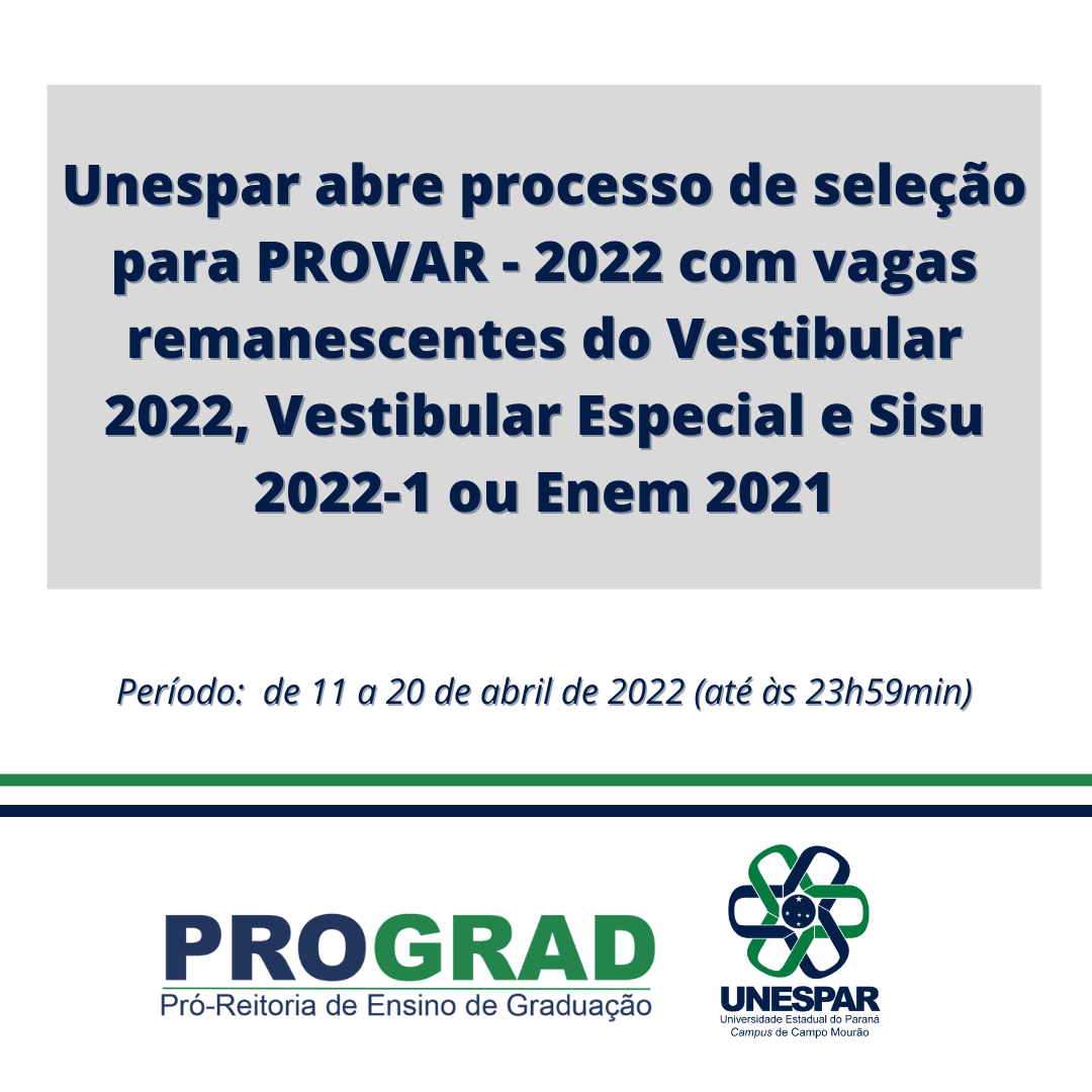 Unespar abre processo de seleção para Provar - 2022 com vagas remanescentes do SISU, PS1 e Vestibular Especial..png