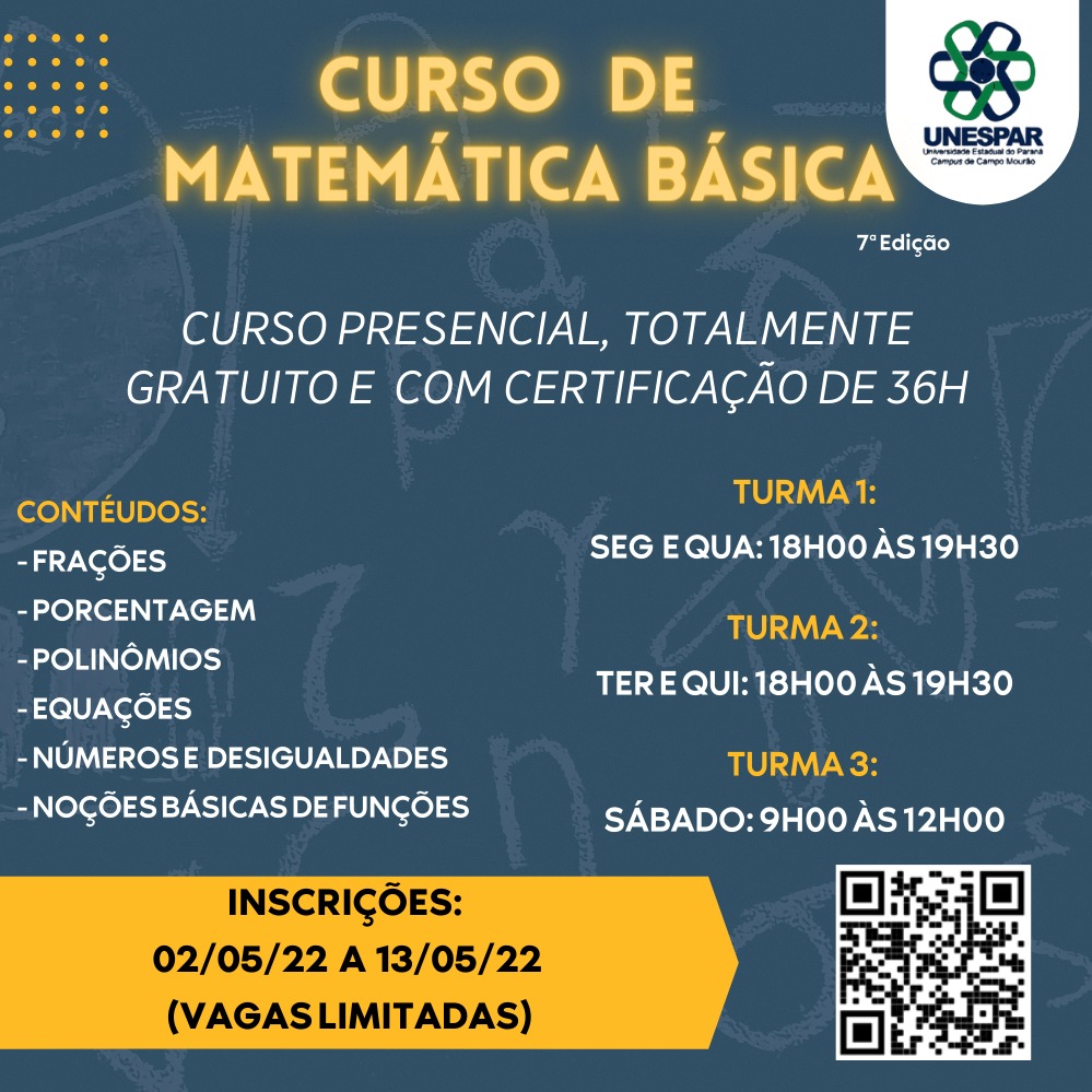 Curso de Matemática Básica - 2022 - Unespar de Campo Mourão