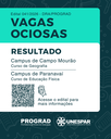 Vagas Ociosas: Confira o resultado do processo seletivo especial para candidatos inscritos nos cursos de Educação Física e Geografia