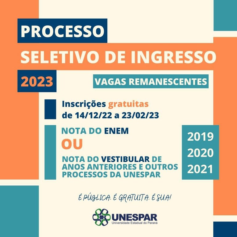 Vagas Remanescentes - Unespar