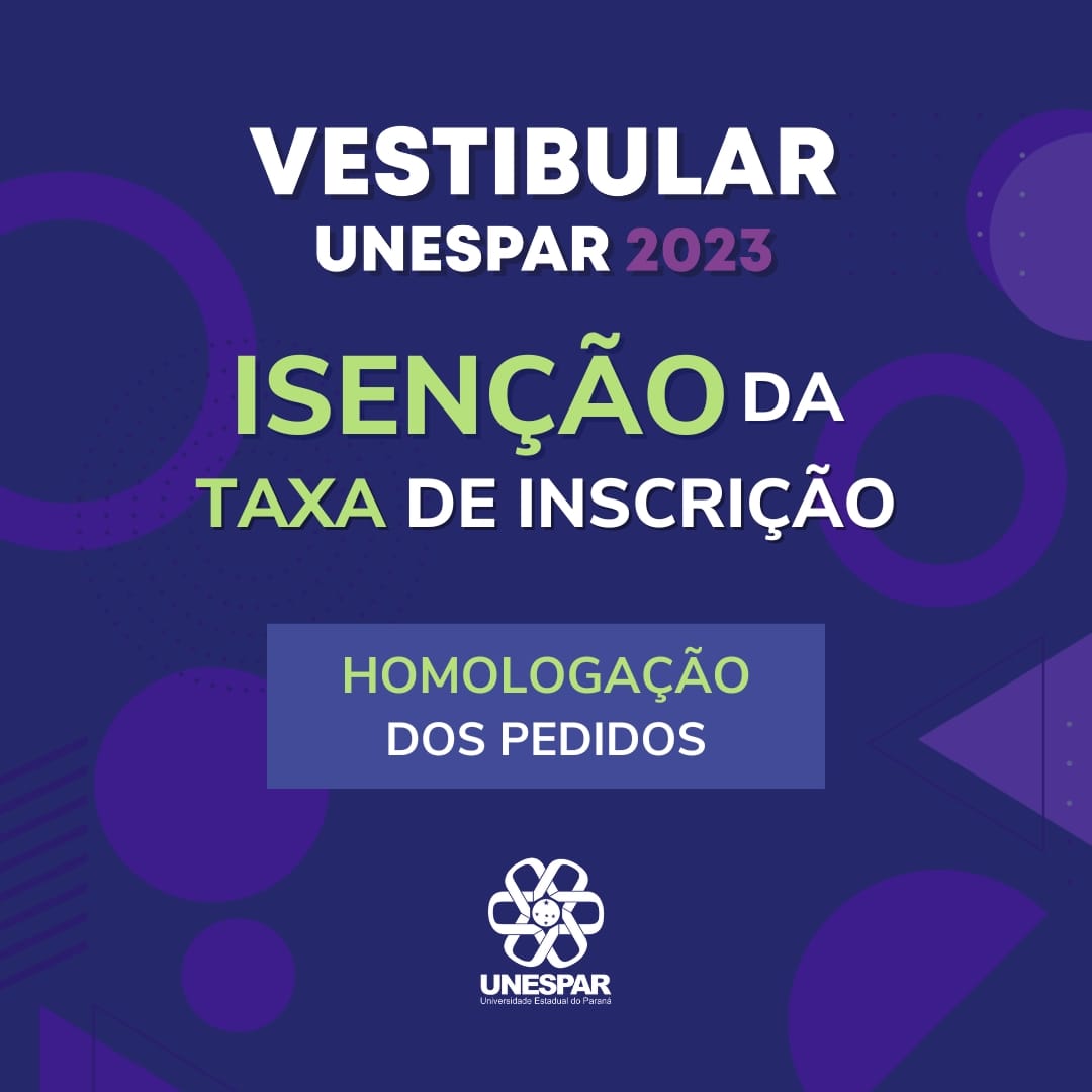 Isenção da taxa de inscrição - Vestibular 2023