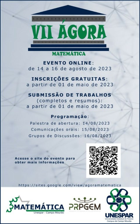 VII Ágora Matemática abre inscrições para participantes e submissão de comunicações